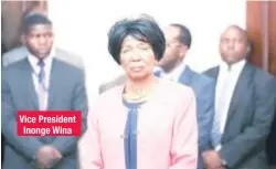  ??  ?? Vice President Inonge Wina