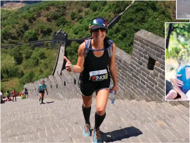  ?? PICTURES: SUPPLIED ?? CLIMBING: Odette Butcher completes the Great Wall Marathon in China.