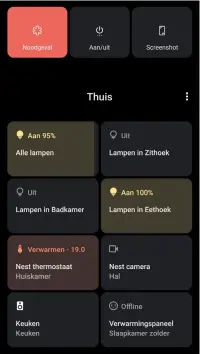  ??  ?? Het menu voor de aanuitknop dient nu ook als smarthomeb­ediening.