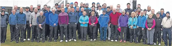  ??  ?? Downfield Golf Club kicked-off the summer season in rain, hail and snow, with their annual Captain v Vice-Captain match at the course. Richie Reid’s Vice-Captain team beat Lindsay Gordon’s Captain’s team 10.5 -7.5.