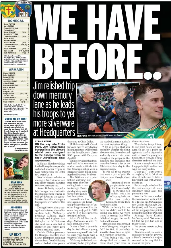  ?? RESPECT
Jim Mcguinness and Kieran Mcgeeney ??