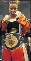  ?? PHOTO: FRENNIE SHIVAMBU ?? WBF junior featherwei­ght champion Gabisile ‘Simply the Best’ Tshabalala.