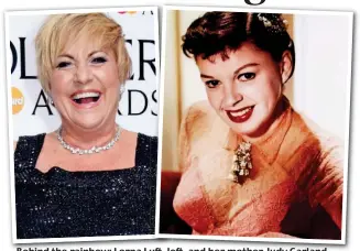  ??  ?? Behind the rainbow: Lorna Luft, left, and her mother Judy Garland