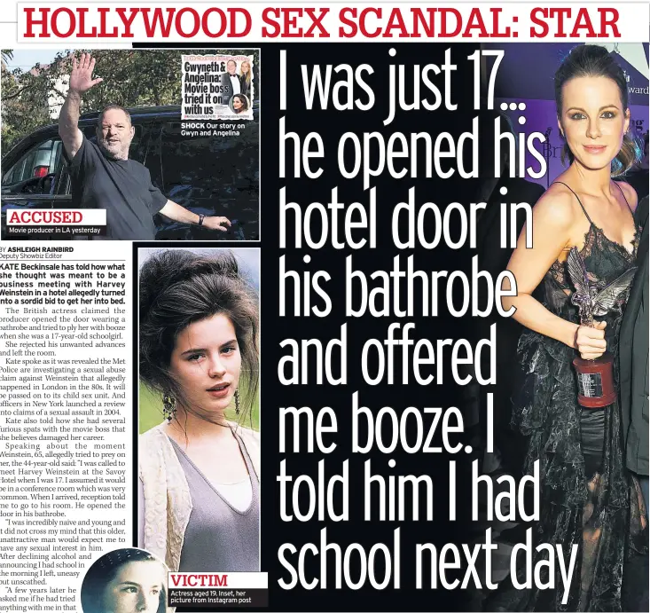  ??  ?? Movie producer in LA yesterday ACCUSED SHOCK Our story on Gwyn and Angelina