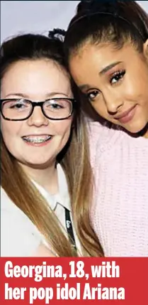  ??  ?? Georgina, 18, with her pop idol Ariana