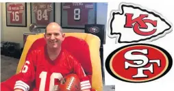  ??  ?? FAN-ATIC Steve has decorated NY home in 49ers memorabili­a