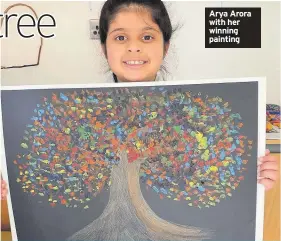  ??  ?? Arya Arora with her winning painting