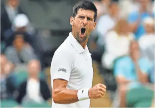  ?? GLYN KIRK, AFP/GETTY IMAGES ?? Novak Djokovic, above, beat Adrian Mannarino 6-2, 7-6 (7-5), 6-4 to move into the quarterfin­als.