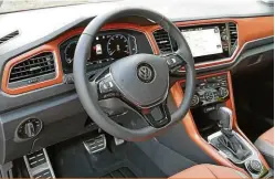  ??  ?? Typisch VW: Die Armaturen sind logisch angeordnet und einfach zu bedienen, das Digital-Display in Style und Sport kostet 500 Euro extra.