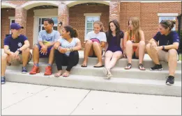  ??  ?? STAFF PHOTO BY GRETCHEN PHILLIPS Officers Melanie Tyner, left and Sheilagh Cook, two school resource officers with the Charles County Sheriff’s Office, talk with former DARE students from left, Rashad Carter, 11, Alizah Carter, 11, Shelby Kiesel,12,...