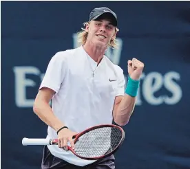  ?? MARK BLINCH THE CANADIAN PRESS ?? Denis Shapovalov of Richmond Hill, Ont., had to delete a tweet about having his match moved from centre court, but he still beat Italy’s Fabio Fognini, 6-3, 7-5, on Wednesday.