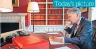  ??  ?? Next week’s photo shows Chancellor Philip Hammond enjoying a cuppa ahead of yesterday’s Budget. Email or send your funny captions to the address below.Today’s picture