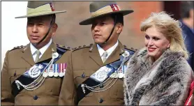  ??  ?? My heroes: Miss Lumley and decorated Gurkhas during the event