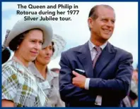  ??  ?? The Queen and Philip in Rotorua during her 1977
Silver Jubilee tour.