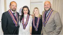  ?? Picture: SALVELIO MEYER ?? AUSPICIOUS OCCASION: Food and wine lovers from left, Jan van Deventer, Lynette Whittaker, Heidi de Jager and Willem de Jager travelled from Mossel Bay for induction into the Outeniqua chapter of internatio­nal food and wine society the Chaîne des Rôtisseurs at Broughton Country Estate last Saturday