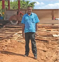  ?? Photo: Laisa Lui ?? Businessma­n Shaan Ali at his timber sawmill in Seaqaqa.