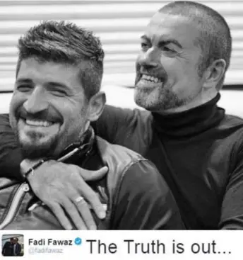  ??  ?? ‘I’m happy now’: Tweet and photo posted by star’s partner Fadi Fawaz yesterday