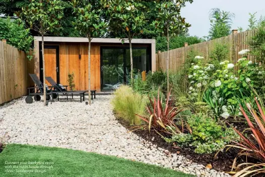  ??  ?? Connect your backyard room with the main house through clever landscape design.