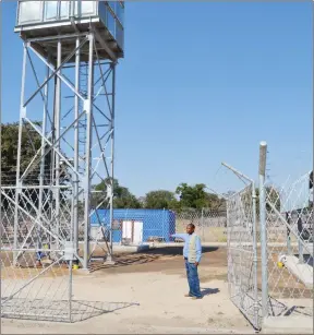  ?? Photo: Albertina Nakale ?? Booster… Sibbinda councillor Mickey Lukaezi shows the new water pump sub-station installed to increase the water pressure to Sibbinda residents.