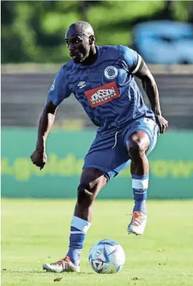  ?? Picture: GALLO IMAGES/DARREN STEWART ?? MOTIVATED: SuperSport United FC captain Onismor Bhasera during the Premiershi­p match between Golden Arrows and SuperSport United at Princess Magogo Stadium in Durban last month.