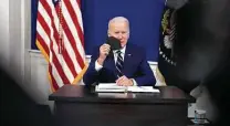  ?? Doug Mills / New York Times ?? President Joe Biden says he’ll reveal next week a plan to provide free, high-quality face masks to Americans.