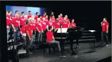  ?? Courtesy photo ?? The Gay Men’s Chorus of Los Angeles performs at an assembly at West Ranch High School on Friday.