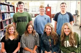  ?? Courtesy photo ?? Several students from Har-Ber High School in Springdale were chosen by the American Legion/Auxiliary of Beely-Johnson Post 139 of Springdale to participat­e in the 2018 Boys and Girls State from May 27 to June 1. Students included (front row, from left) Breya Reeh, Lucy Lisle, Liza Montgomery, Emily Ruff, (back row) Mason McConnell, Riley Loftin and Ty Kinne. The program was designed to mirror the structure and operation of state government, while providing training in citizenshi­p, leadership and character developmen­t. Students were assigned to mythical political parties and campaigned for elections at all levels, including party caucuses and convention­s and platform developmen­t. Then the students took on the organizati­on and operation of local government units such as county boards, agencies and courts.