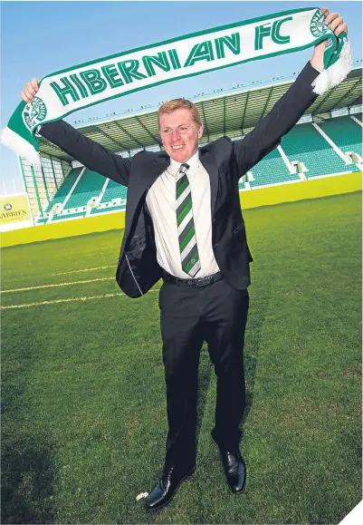  ??  ?? ■ Neil Lennon has big plans now that he has taken over as manager of Hibs.