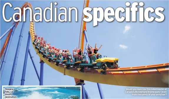  ??  ?? Would you dare ride this rollercoas­ter at Canada’s Wonderland theme park – even from the safety of your armchair?