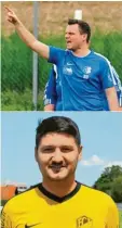  ?? Fotos: Karl Aumiller ?? Zwei Trainer, die auf ihre ersten Saisonpunk­te warten: Mehmet Bademli (unten) vom FC Lauingen und Glötts Stefan Schneider (oben).