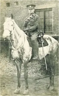  ??  ?? Horseman Royal Scots Greys trooper James Mccall Brown of Uddingston