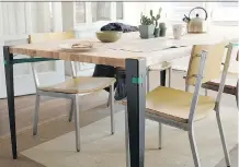  ?? FLOYD DESIGN ?? The Floyd Leg, which attaches to any flat object to create a table, is designed for mobile millennial­s.