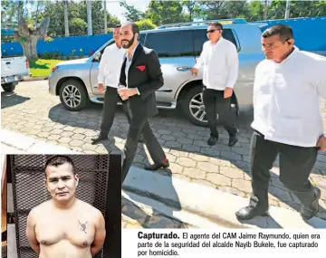  ??  ?? Capturado. El agente del CAM Jaime Raymundo, quien era parte de la seguridad del alcalde Nayib Bukele, fue capturado por homicidio.