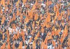  ??  ?? Members of the Maratha community protest in Pune, September 25 n