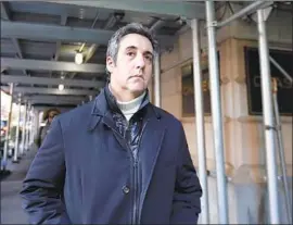  ?? Richard Drew Associated Press ?? MICHAEL COHEN, President Trump’s former lawyer, could get “substantia­l” time in prison. Federal prosecutor­s in New York recommend about four years.