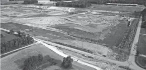  ?? DORAL CHENOWETH/COLUMBUS DISPATCH ?? Excavation work at the southeast corner of Jug Street and Harrison Road as ancillary constructi­on continues for the Intel chip manufactur­ing site. The main sites are a few miles northeast of these fields.