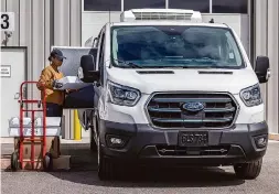  ?? Ford Motor Co. ?? Demand for vehicles like the Ford E-Transit from fleet-based vehicle operators is a lone bright spot for the EV industry as global sales sputter. The 2024 E-Transit offers an enhanced range option up to 159 miles.