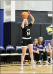  ?? ?? Caliche High School’s Jordan Gerk looks to pass the ball during the Buffaloes’ 70-39loss to Simla March 1, 2024.