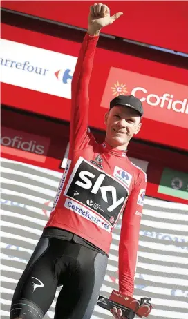  ?? FOTO EFE ?? El capitán del equipo Sky asumió ayer, bien temprano (tercera etapa) el liderato de la Vuelta a España.