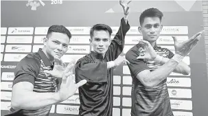  ?? — Gambar Bernama ?? BAWA CABARAN: Tiga atlet silat negara akan membawa cabaran negara setelah masing-masing layak ke final acara pencak silat.