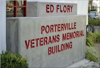  ?? RECORDER FILE PHOTO ?? The Ed Florhy Portervill­e Veterans Memorial Building will continue to serve as a COVID-19 testing site through the end of August.