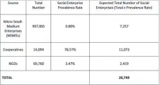  ??  ?? Estimated total number of social enterprise­s