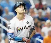  ?? WILFREDO LEE/AP ?? Giancarlo Stanton has as many homers through Sept. 4 as Roger Maris did the year he hit his 61 in 1961.