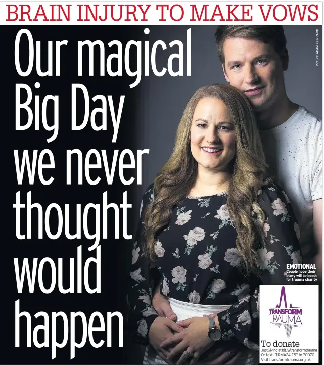  ??  ?? EMOTIONAL Couple hope their story will be boost for trauma charity