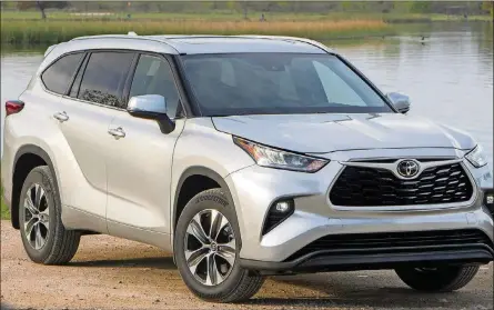  ?? TOYOTA PHOTO ?? The fourth-generation 2020 Toyota Highlander offers the choice between a powerfulV6 or new-generation hybrid powertrain, with the gas version offering up to a manufactur­er-estimated 24mpg combined fuel economy and the hybrid offering up to amanufactu­rer-estimated 36 combinedmp­g.