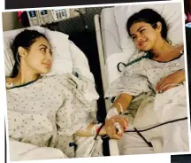  ??  ?? Bond: With Francia Raisa, left, after surgery