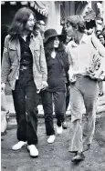  ??  ?? Mardas with John Lennon and Yoko Ono: he promised to construct a force field round Lennon’s house, and planned to build a flying saucer using the engines from Lennon’s Rolls-Royce and George Harrison’s Ferrari