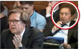  ??  ?? SHOCKING: Ian Birrell is watched by Peter Young, circled, as he gives evidence