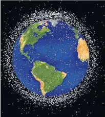  ?? NASA ?? More than 500,000 pieces of debris, or “space junk,” are tracked as they orbit the Earth.