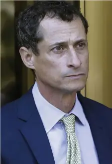  ?? AP ?? TIME SERVED: Former U.S. Rep. Anthony Weiner, seen leaving court in 2017, has been transferre­d from prison to a halfway house pending his release in May after serving almost two years on sexting charges.